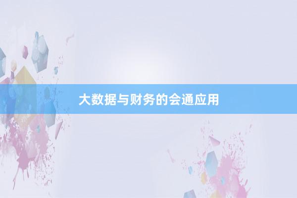 大数据与财务的会通应用